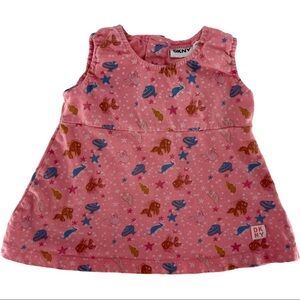 DKNY Baby Pink Cotton Fish Sea Life Dress Size 12M